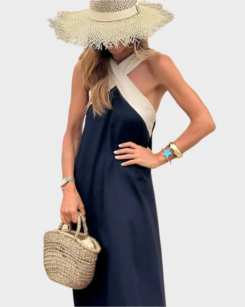 Elegant Dress with Open Back and Modern Cross Neckline Jasmine's Boutique Australia