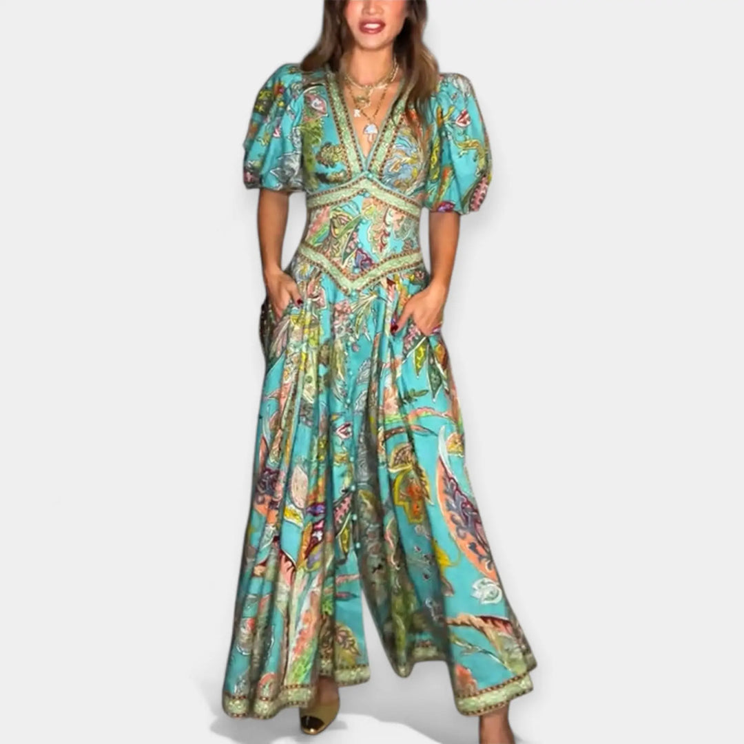 Light Maxi Dress with Puff Sleeves Jasmine's Boutique Australia