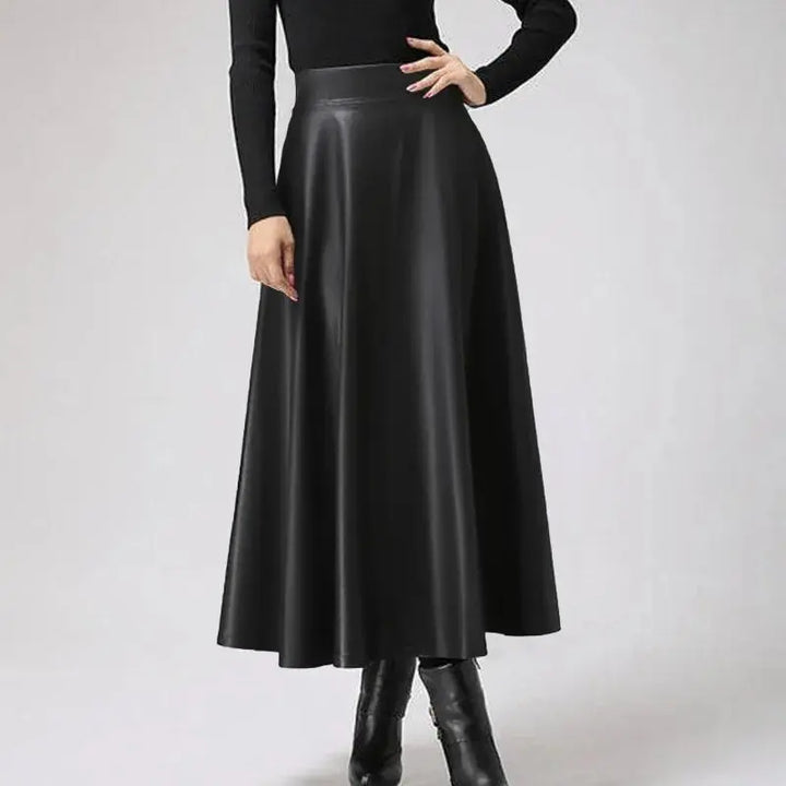 Elegant High-Waist Faux Leather Maxi Skirt Jasmine's Boutique Australia