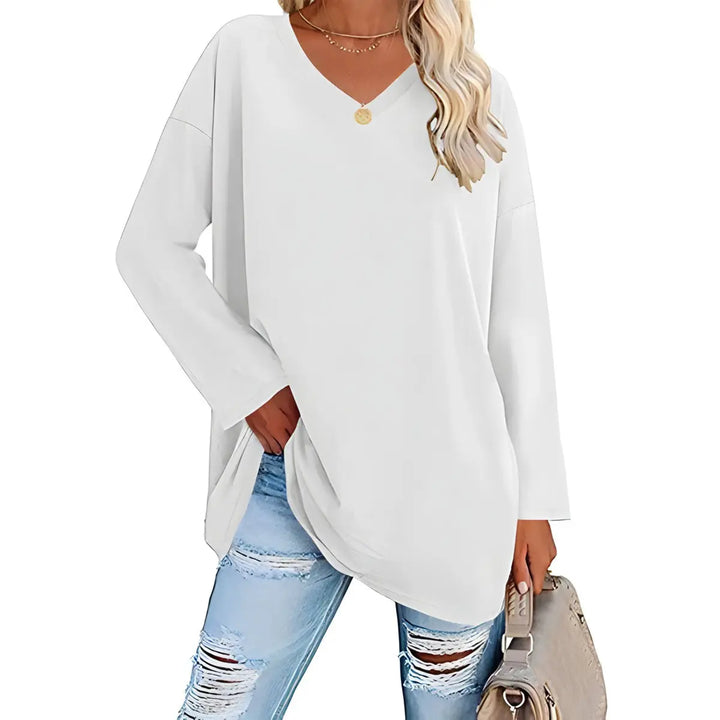 Relaxed V-Neck Long Sleeve Top Jasmine's Boutique Australia