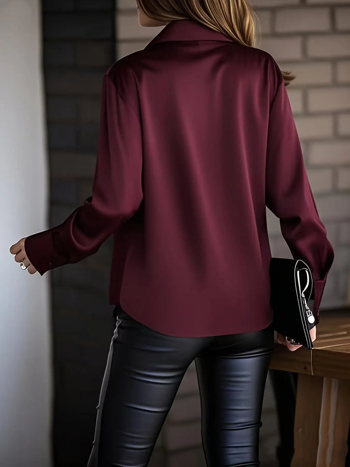 Luxe Satin Wrap Blouse Jasmine's Boutique Australia