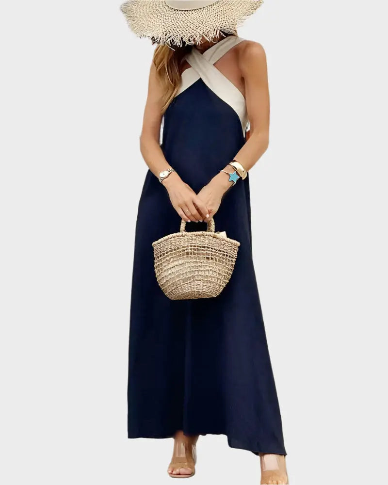 Elegant Dress with Open Back and Modern Cross Neckline Jasmine's Boutique Australia
