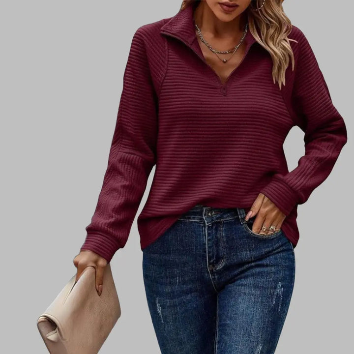 Ribbed Half-Zip Pullover Jasmine's Boutique Australia