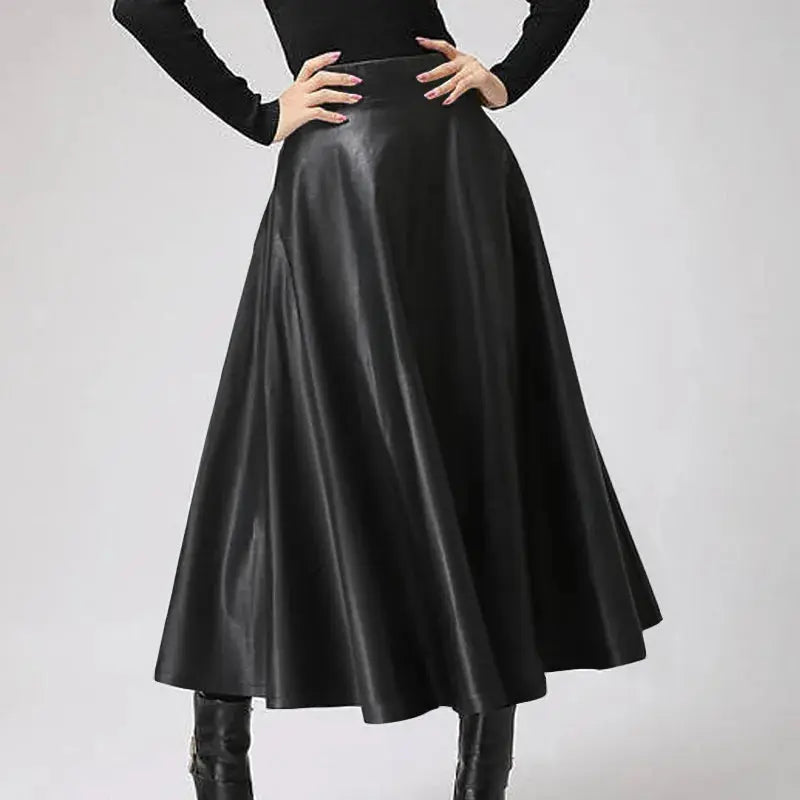 Elegant High-Waist Faux Leather Maxi Skirt Jasmine's Boutique Australia
