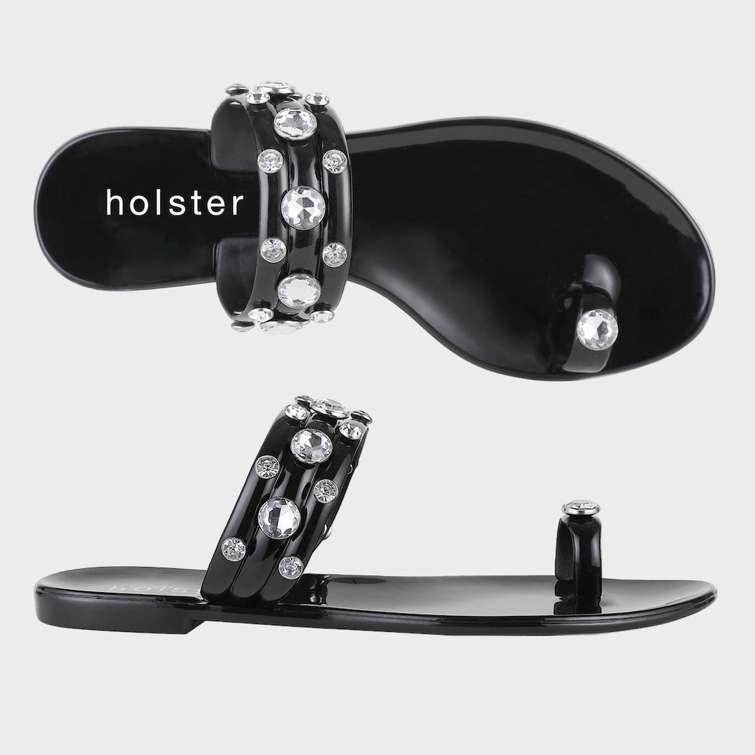 Holster Luxe Crystal Slide Sandals – Black Jasmine's Boutique Australia