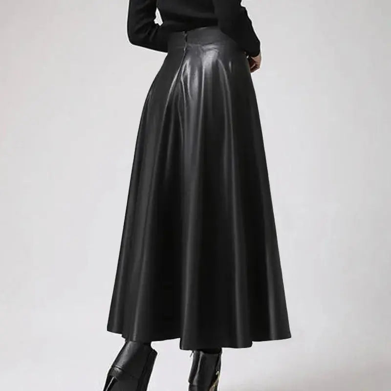 Elegant High-Waist Faux Leather Maxi Skirt Jasmine's Boutique Australia