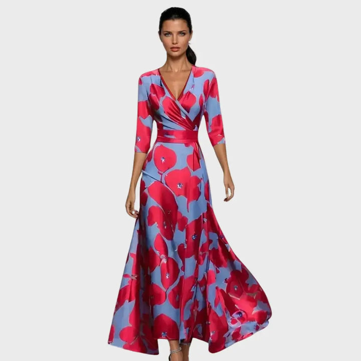 Elegant Beige Floral Maxi Dress Jasmine's Boutique Australia