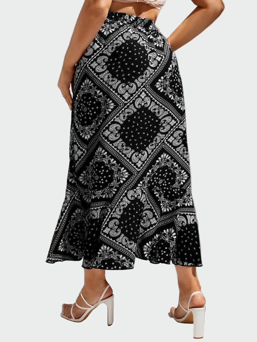 Midnight Bandana Midi Skirt Jasmine's Boutique Australia