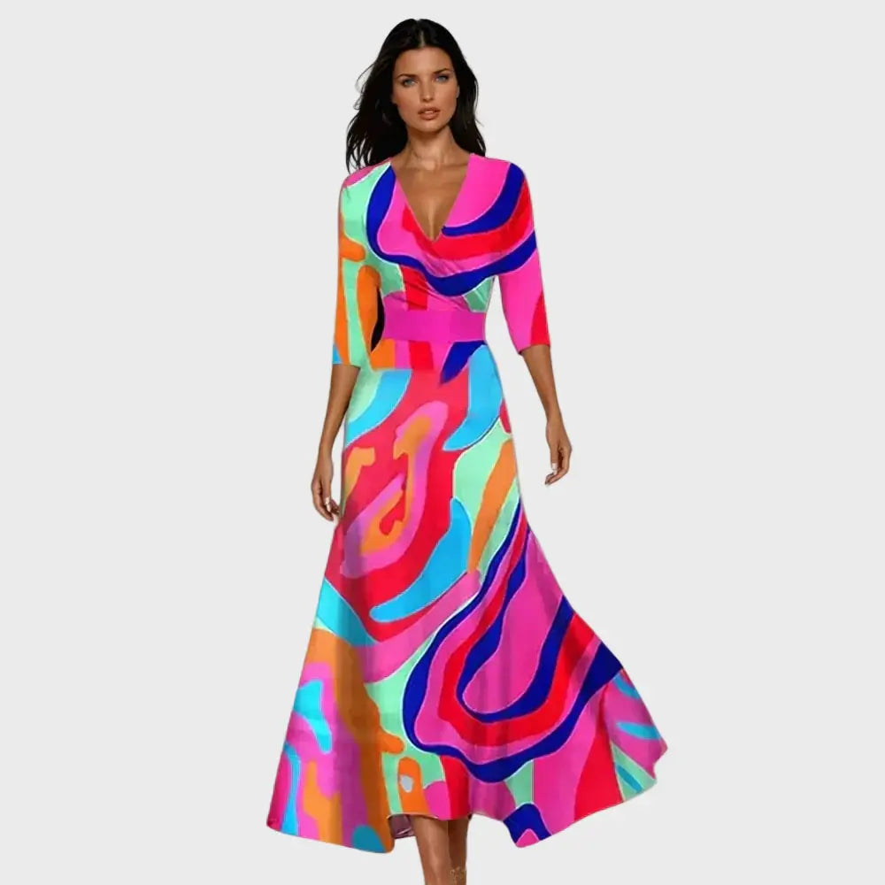 Elegant Beige Floral Maxi Dress Jasmine's Boutique Australia