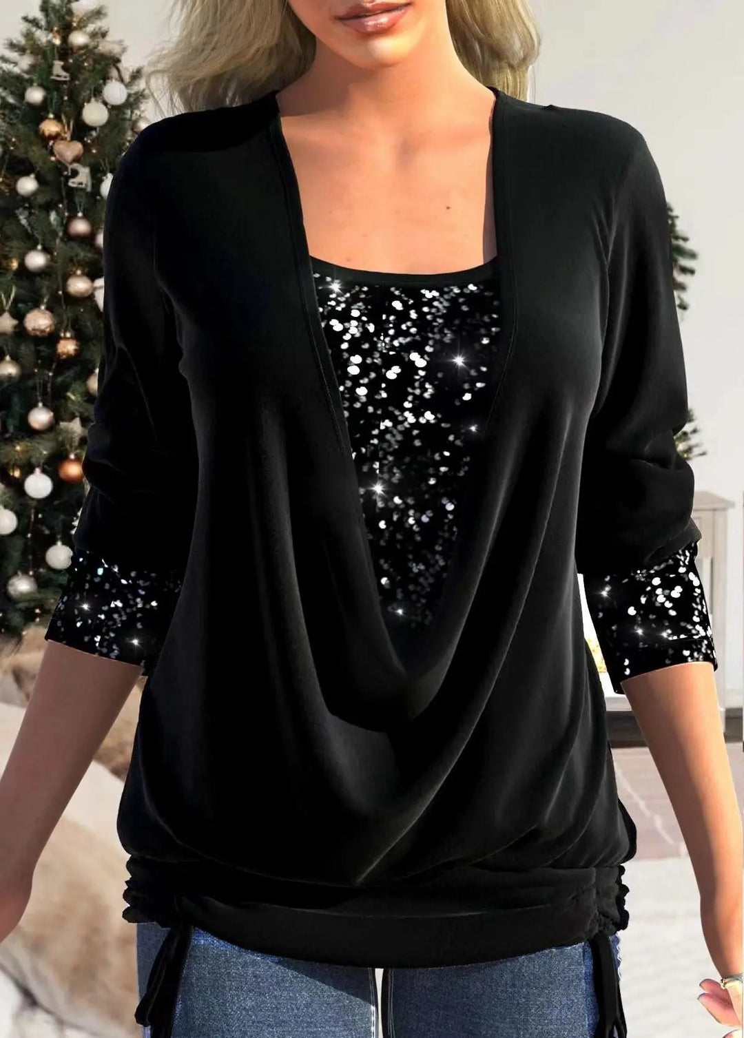 Sparkle Drape Top Jasmine's Boutique Australia