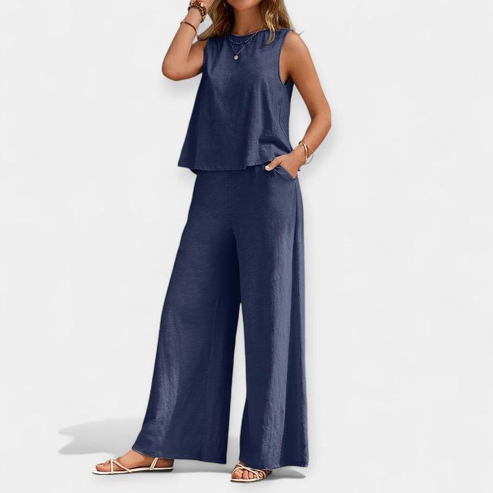 Set of Sleeveless Top and Wide Pants Jasmine's Boutique Australia