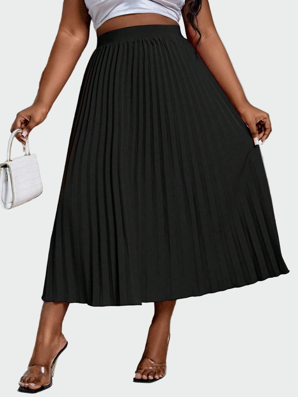 Elegant Pleated Beige Midi Skirt Jasmine's Boutique Australia