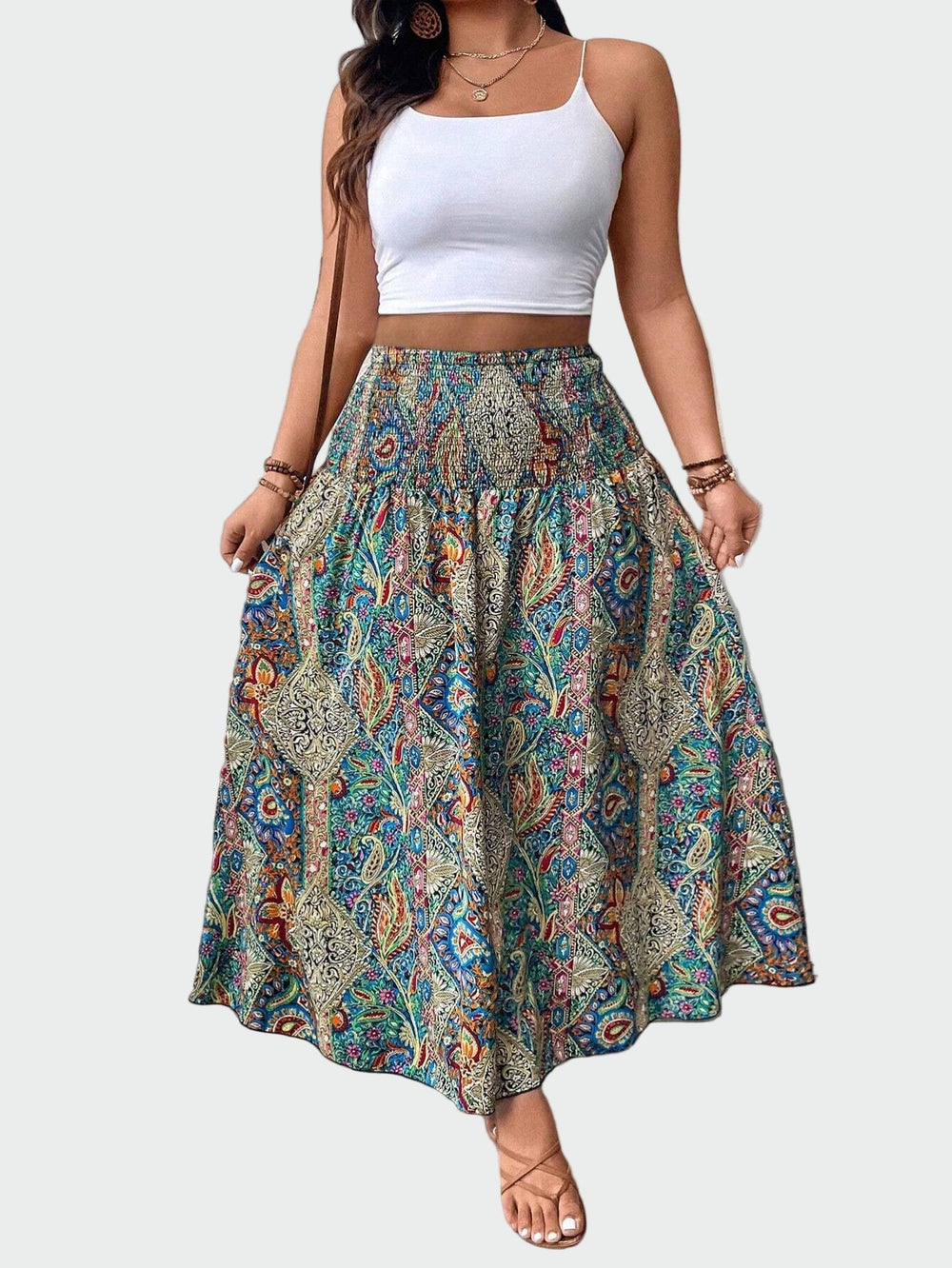 Boho Printed Maxi Skirt Jasmine's Boutique Australia