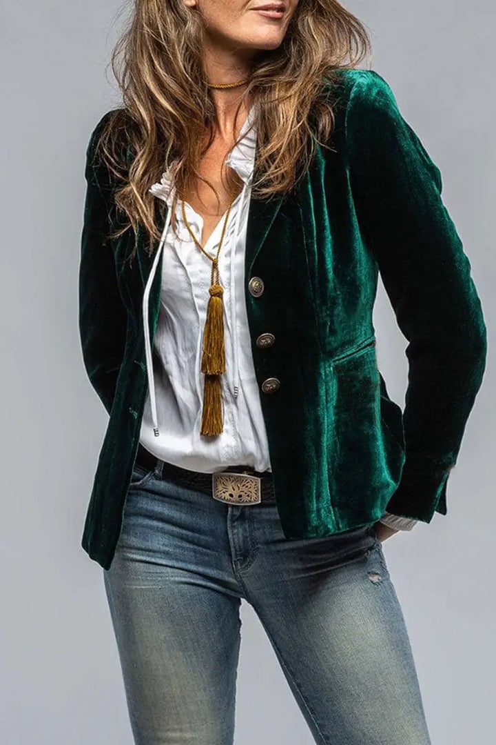 Crimson Velvet Tailored Blazer Jasmine's Boutique Australia