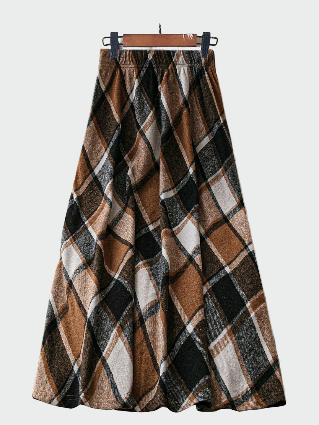 Brown & Black Plaid Maxi Skirt Jasmine's Boutique Australia
