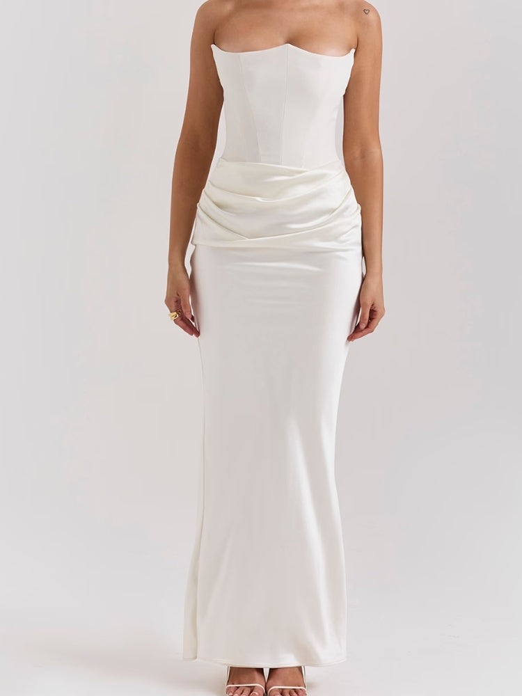 Selviana™ | Ivory Strapless Corset Dress Jasmine's Boutique Australia