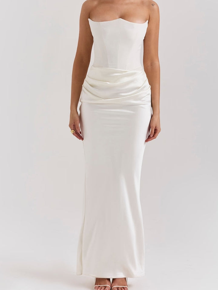Selviana™ | Ivory Strapless Corset Dress Jasmine's Boutique Australia
