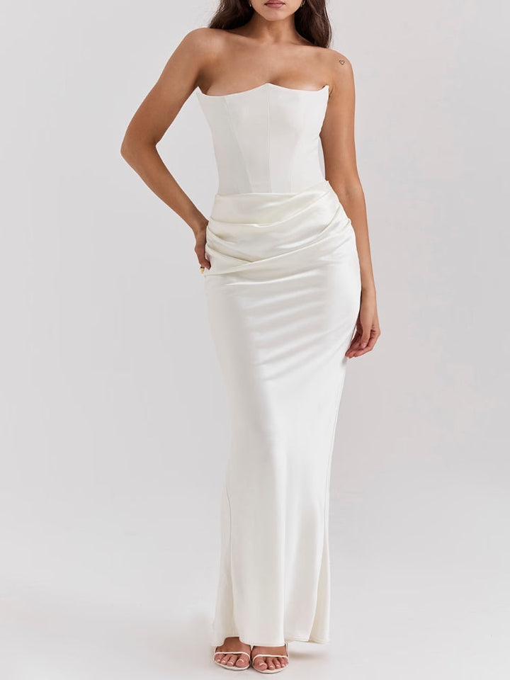 Selviana™ | Ivory Strapless Corset Dress Jasmine's Boutique Australia