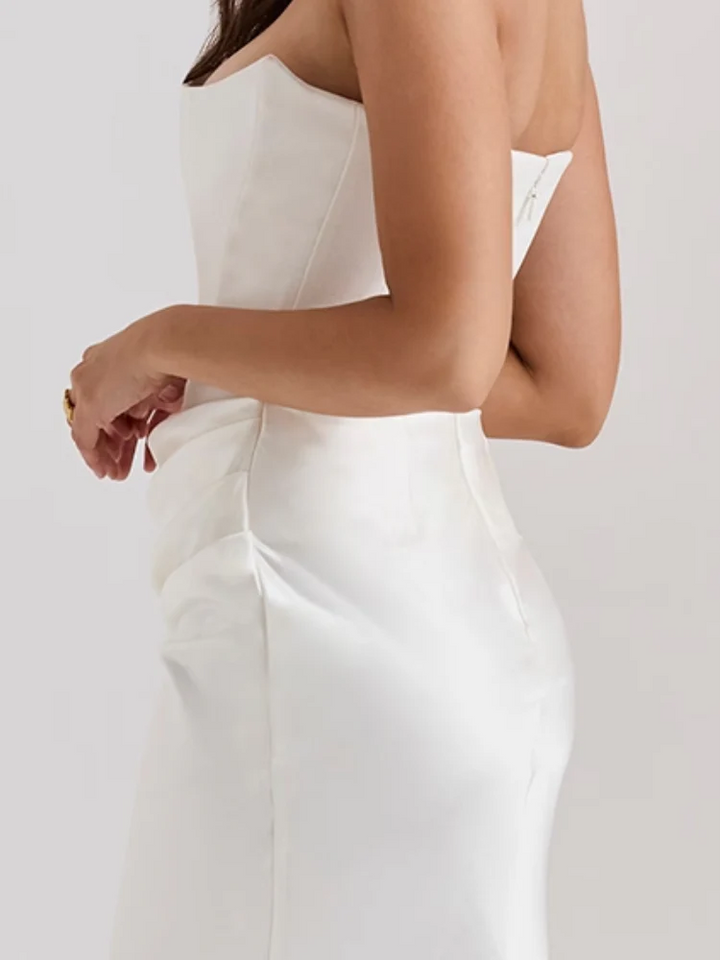 Selviana™ | Ivory Strapless Corset Dress Jasmine's Boutique Australia