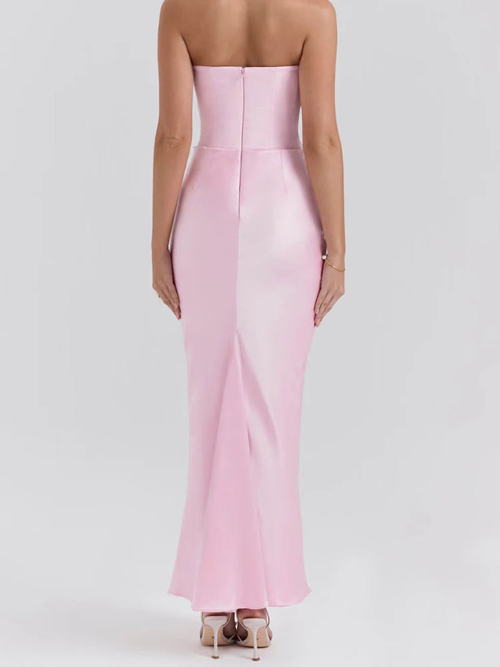 Avelina™ | Pink Strapless Bustier Maxi Dress Jasmine's Boutique Australia