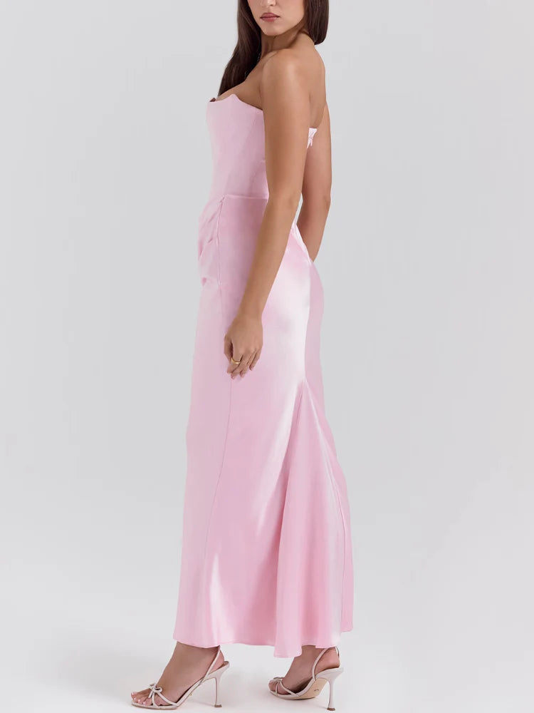 Avelina™ | Pink Strapless Bustier Maxi Dress Jasmine's Boutique Australia