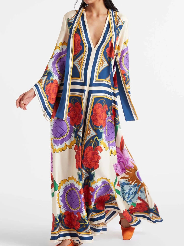 Ravenca™ | Rust Print Maxi Dress Jasmine's Boutique Australia