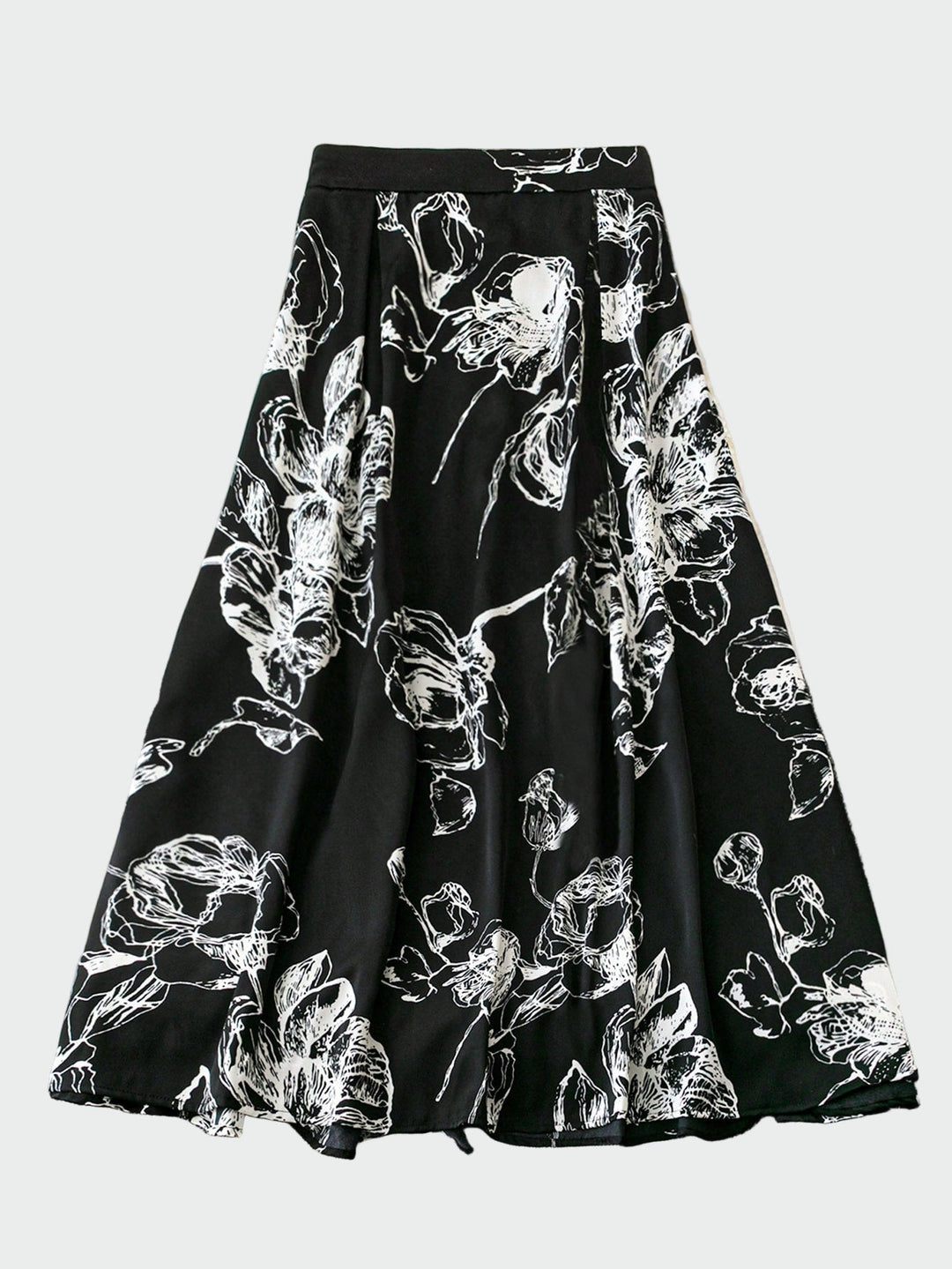 Black & White Floral Midi Skirt Jasmine's Boutique Australia