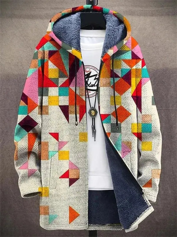 Vibrant Patchwork Fleece-Lined Hoodie Jasmine's Boutique Australia