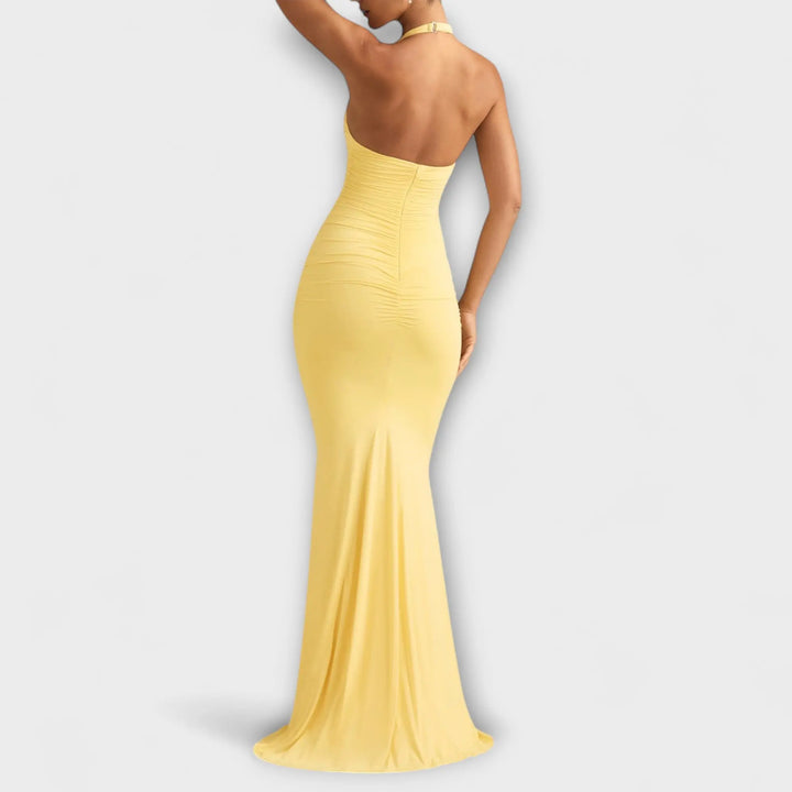 Elegant gala dress with an open back and stunning neckline Jasmine's Boutique Australia