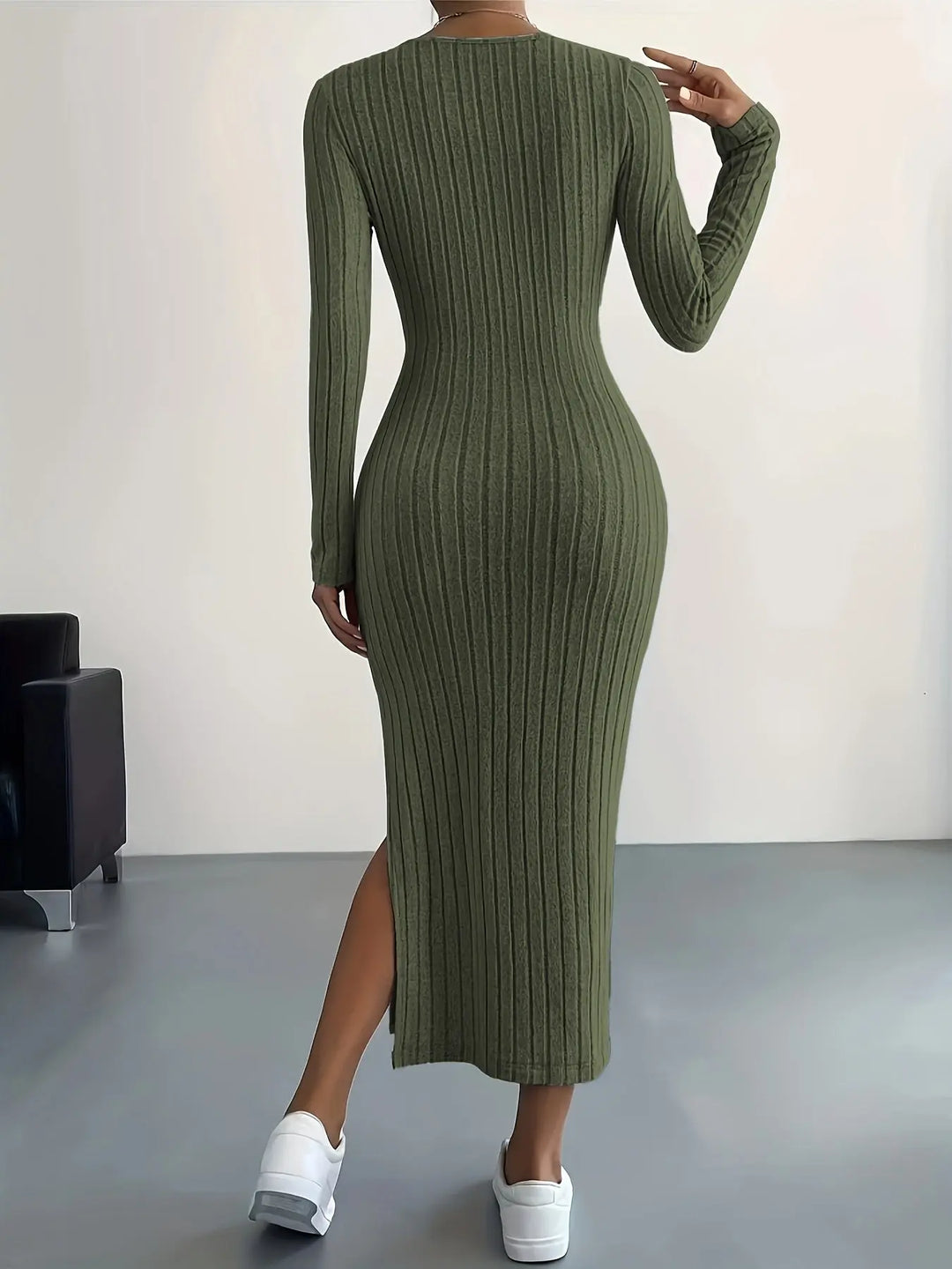 Sleek Ribbed Knit Bodycon Maxi Dress Jasmine's Boutique Australia