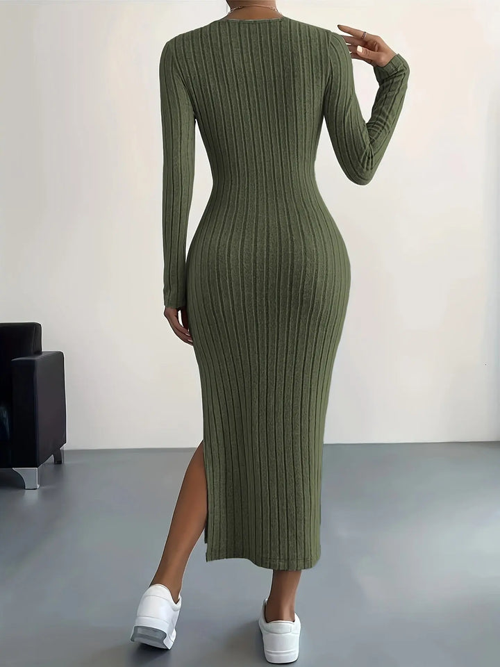 Sleek Ribbed Knit Bodycon Maxi Dress Jasmine's Boutique Australia