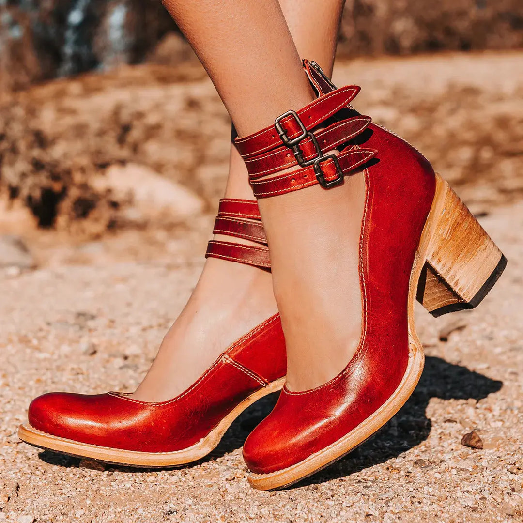 Verona Vintage Double-Strap Heels Jasmine's Boutique Australia