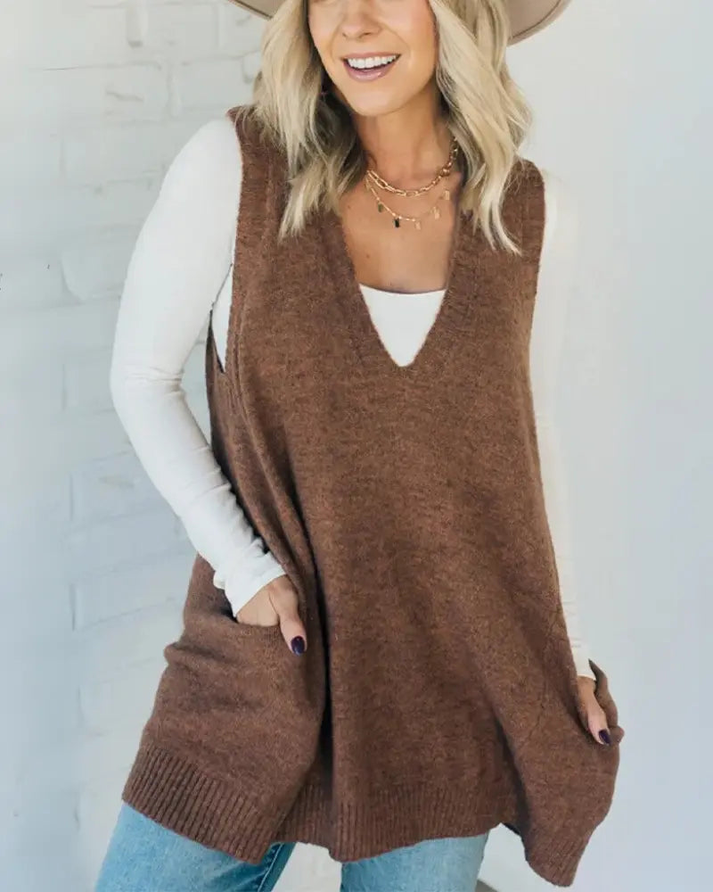 Cozy Chic Sleeveless Knit Tunic Jasmine's Boutique Australia
