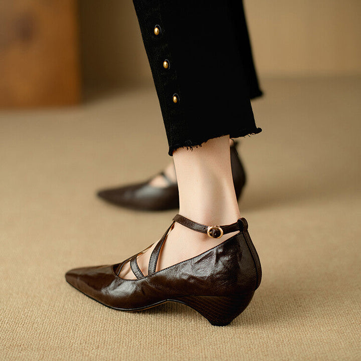 Lira Genuine Leather Heels  Liora Lane Boutique