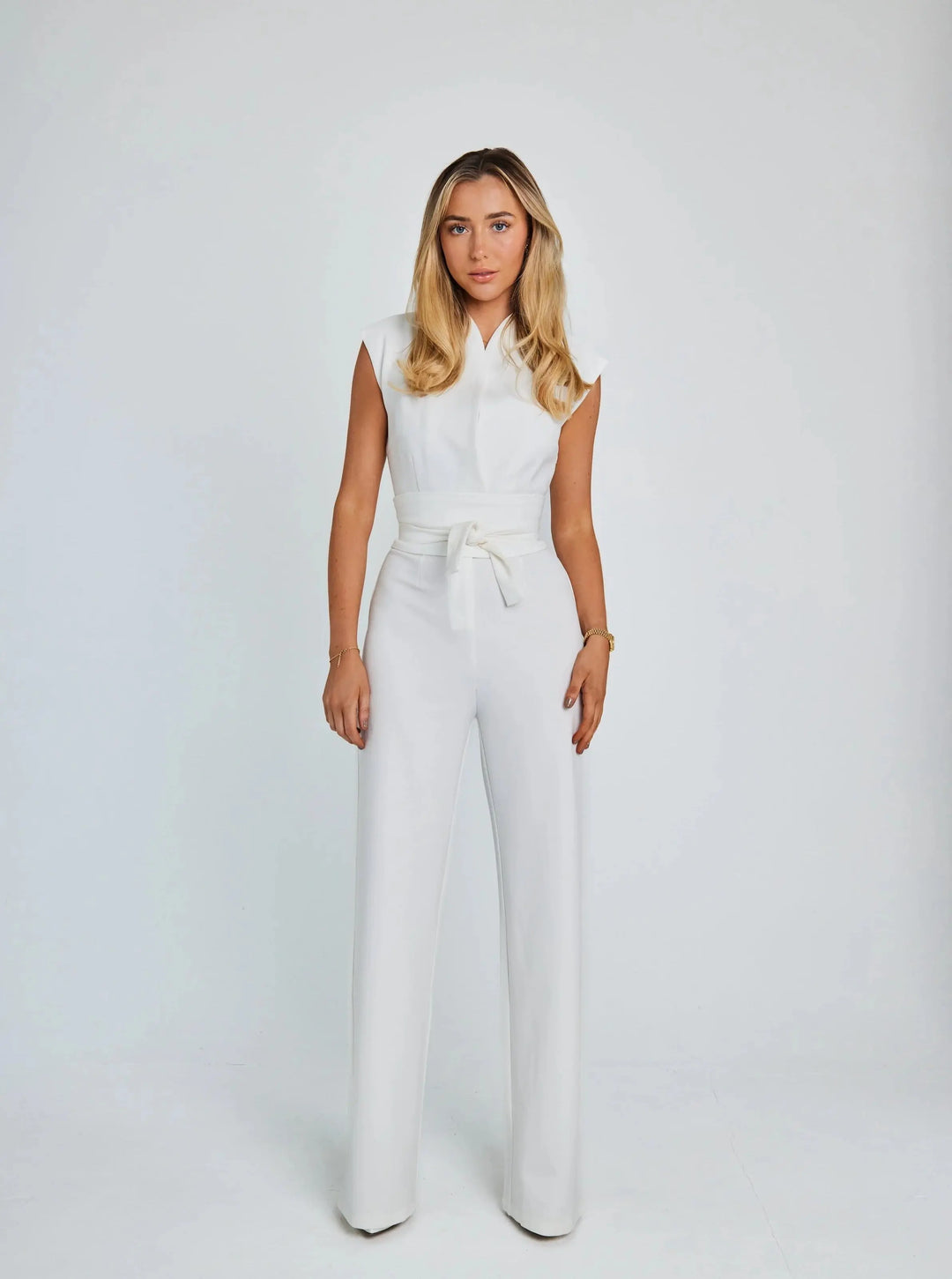 Sleek Belted Cap-Sleeve Jumpsuit Jasmine's Boutique Australia