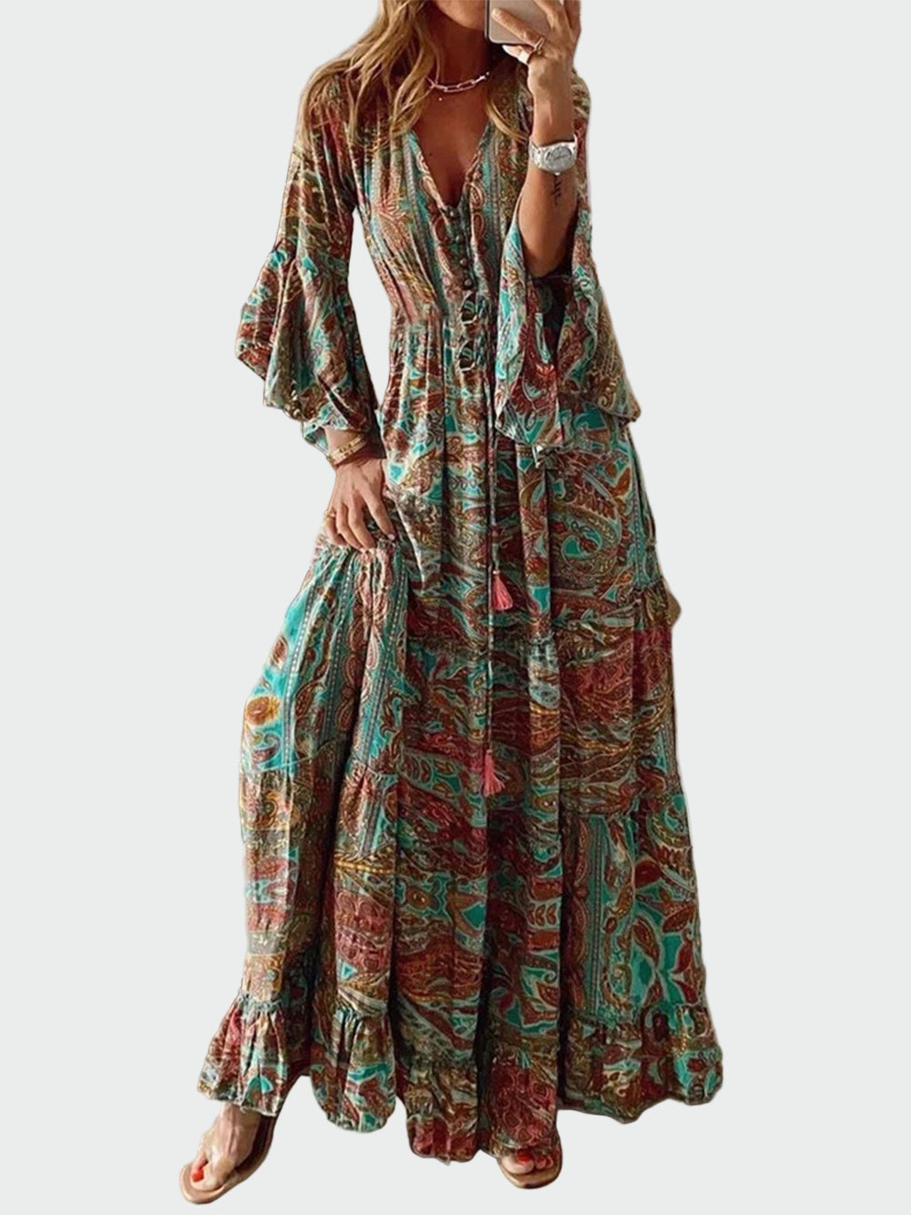 West Coast Bohemian Print Maxi Dress Jasmine's Boutique Australia