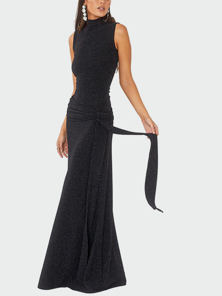 Sleeveless High Neck Silk Long Dress Jasmine's Boutique Australia