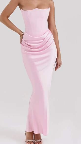 Avelina™ | Pink Strapless Bustier Maxi Dress Jasmine's Boutique Australia