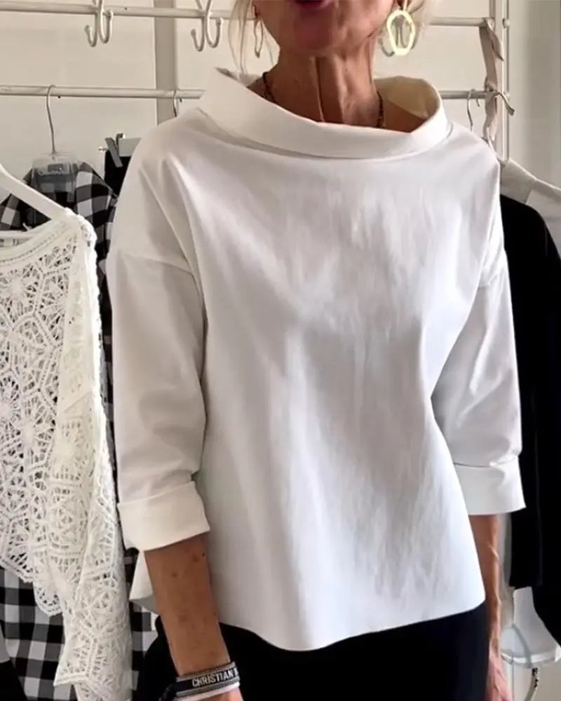 Minimalist Boat-Neck 3/4 Sleeve Top Jasmine's Boutique Australia
