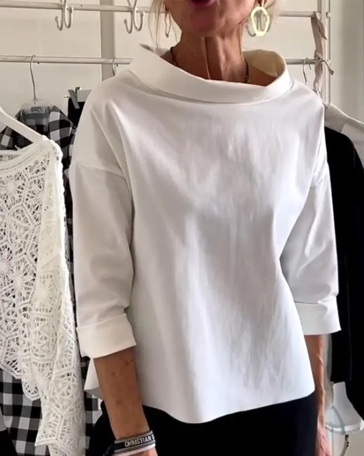Minimalist Boat-Neck 3/4 Sleeve Top Jasmine's Boutique Australia