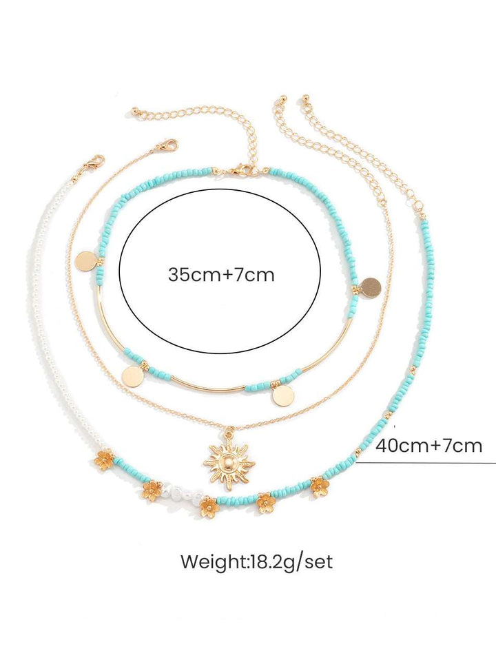 Pearl Necklace with Beads 3 pcs Jasmine's Boutique Australia