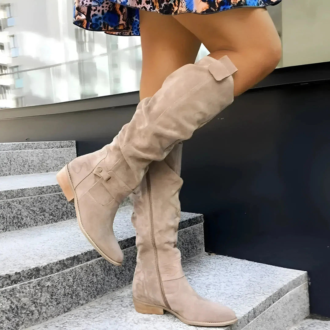 Midnight Velvet Knee-High Boots Jasmine's Boutique Australia