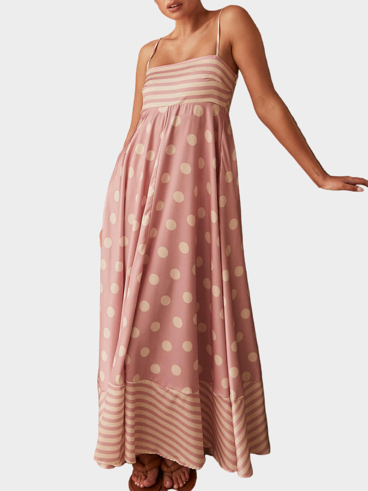 Selected Maxi Dress with Striped Polka Dots Jasmine's Boutique Australia