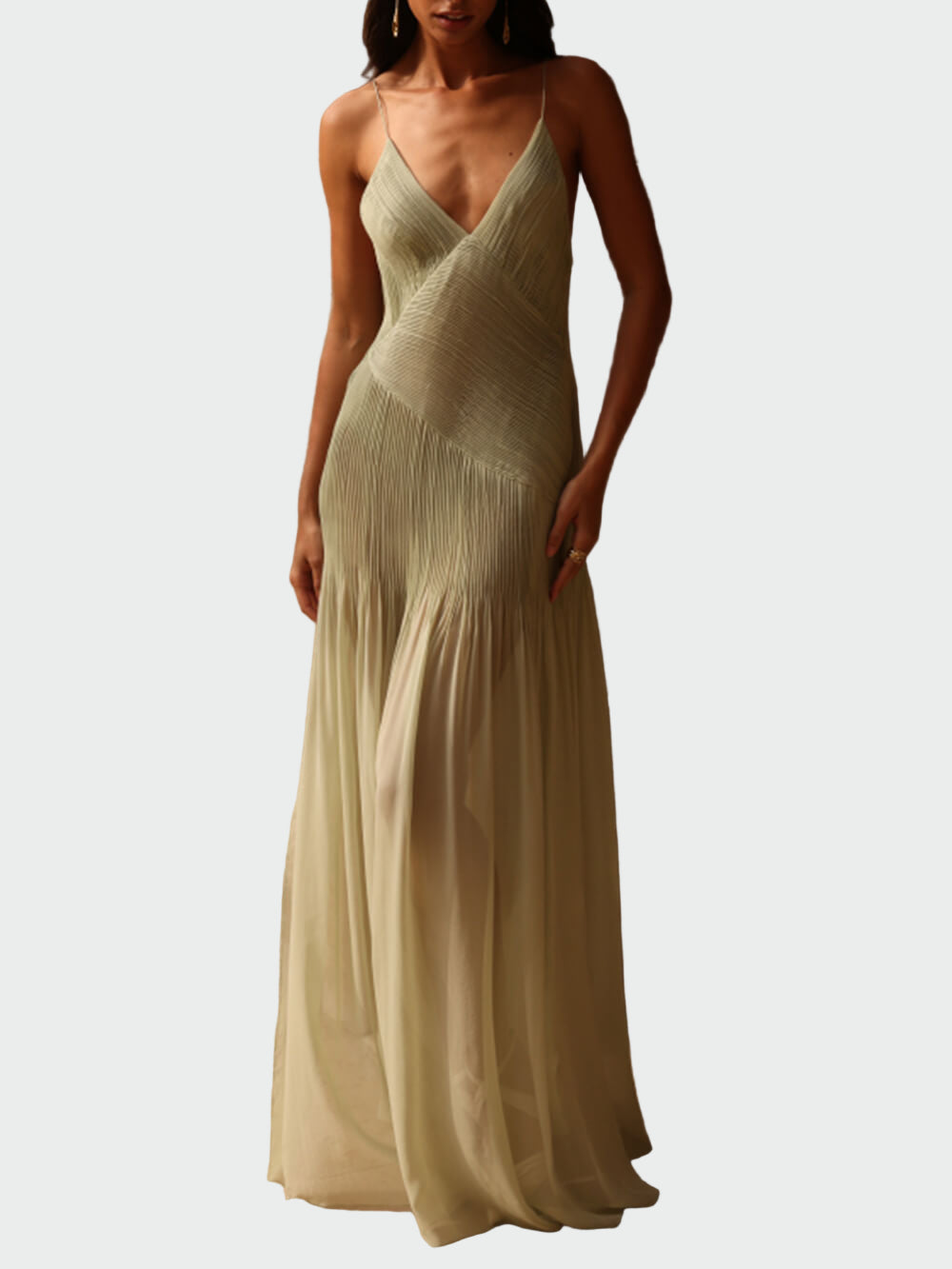 Pleated Patchwork Slit Maxi Dress Jasmine's Boutique Australia