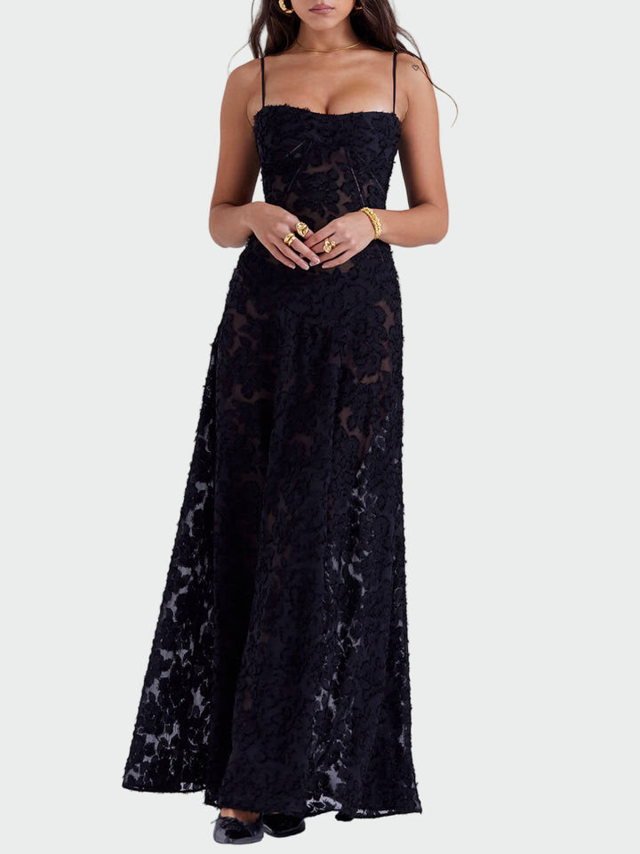 Black Floral Lace Back Maxi Dress* Jasmine's Boutique Australia