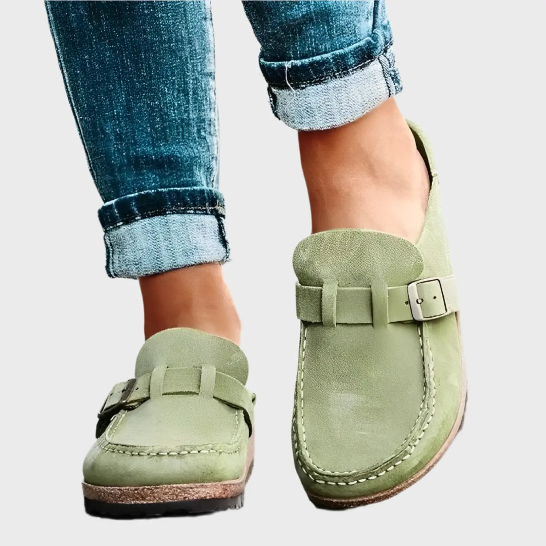 Sage Buckle Comfort Loafers Jasmine's Boutique Australia