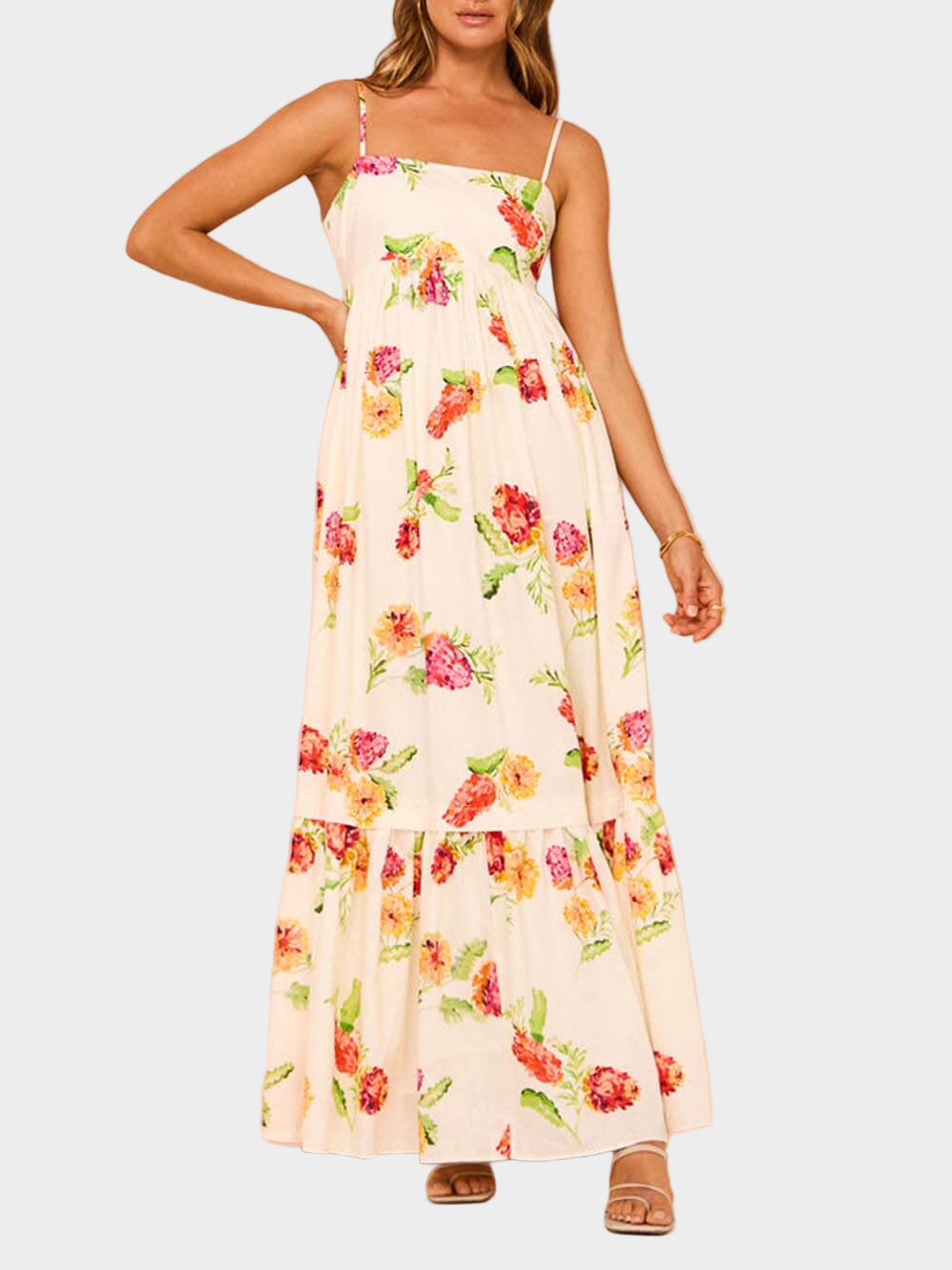 Unique Floral Print Backless Extra Maxi Dress Jasmine's Boutique Australia