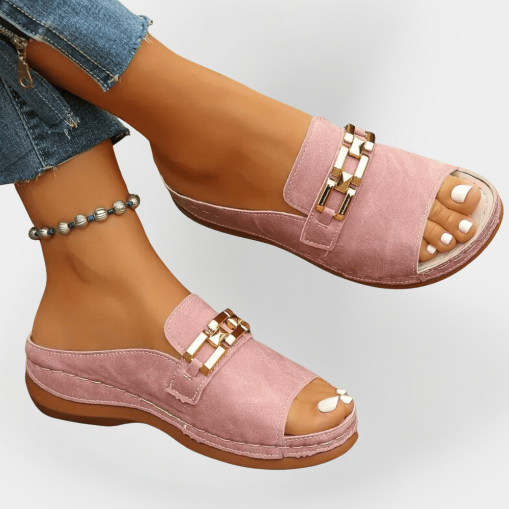Orthopedic Leather Flip-Flops Liora Lane Boutique