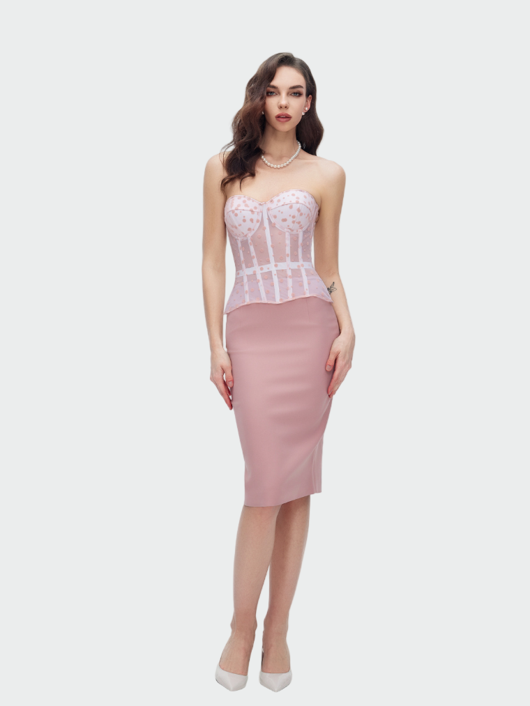 Blush Elegance Polka Dot Corset Top Jasmine's Boutique Australia