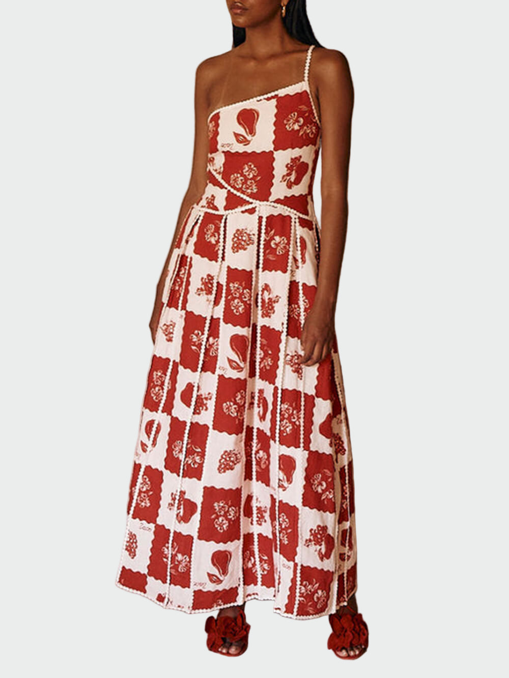 One Shoulder Floral Print Maxi Dress Jasmine's Boutique Australia